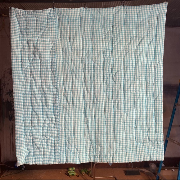 Vintage Handmade Embroidered Baby Tie Quilt 48” x 50” - Picture 11 of 12